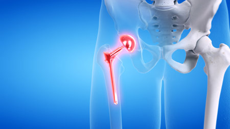 3d rendered medically accurate illustration of a painful hip replacement