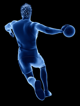 3d rendered medically accurate illustration of a handball playerの写真素材