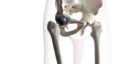 3d rendered medically accurate illustration of a hip replacementの写真素材
