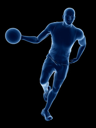 3d rendered medically accurate illustration of a basketball playerの写真素材