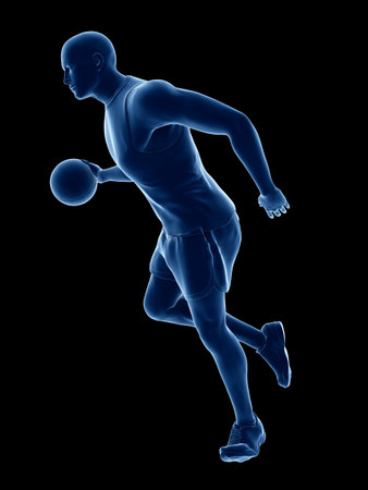 3d rendered medically accurate illustration of a basketball playerの写真素材