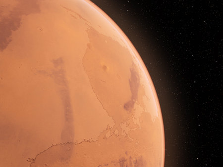 3d rendered illustration of the marsの写真素材