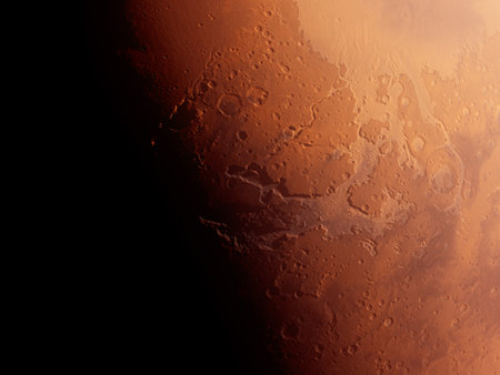 3d rendered illustration of the marsの写真素材