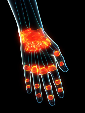 3d rendered medically accurate illustration of inflamed ligamentsの写真素材