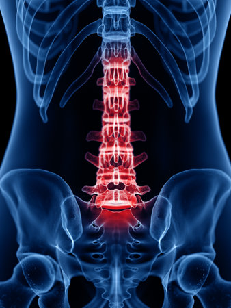 3d rendered medically accurate illustration of a painful back