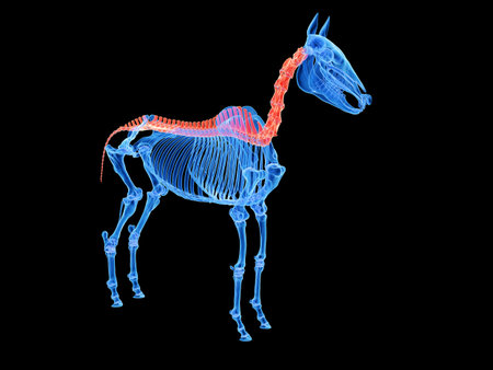 3d rendered medically accurate illustration of a horse spineの写真素材