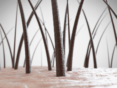 3d rendered illustration of healthy human hairの写真素材