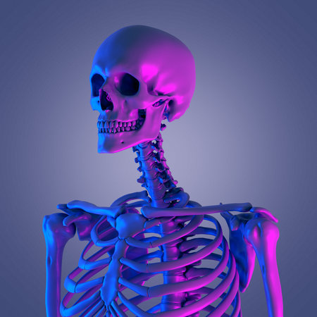 3d rendered abstract rendering of the cervical spineの写真素材