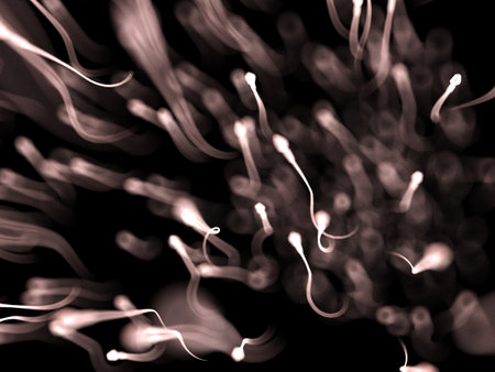 3d rendered illustration of a swarm of human sperm