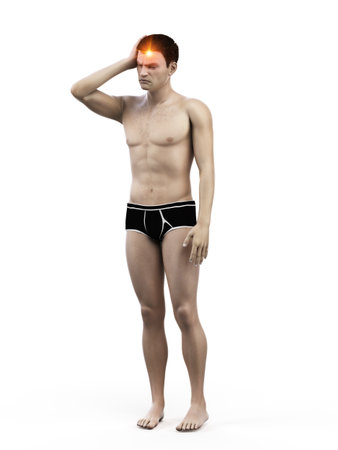 3d rendered medically accurate illustration of a man having headacheの写真素材