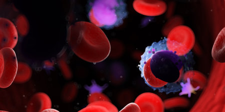 3d rendered medically accurate illustration of red blood cellsの写真素材