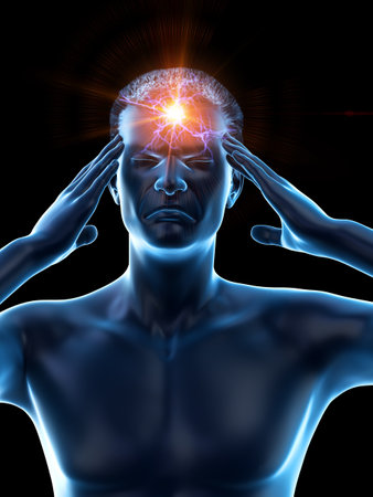 3d rendered medically accurate illustration of a man suffering from headache