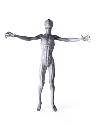 3d rendered illustration of an alien isolated on white