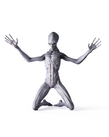 3d rendered illustration of an alien isolated on white