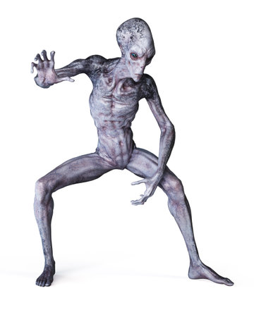 3d rendered illustration of an alien isolated on white