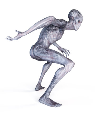 3d rendered illustration of an alien isolated on whiteの写真素材