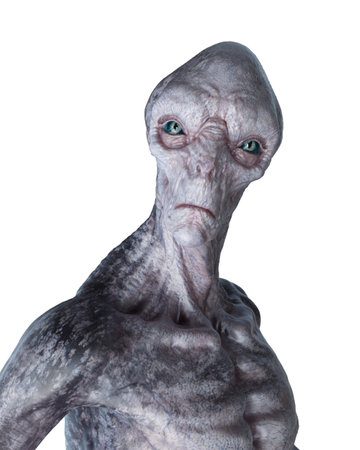 3d rendered illustration of a grey alien