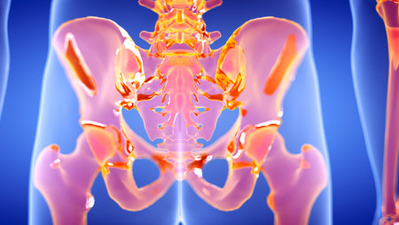 3d rendered illustration of the human, skeletal sacrum