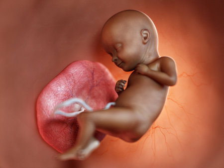 3d rendered medically accurate illustration of a black fetusの写真素材