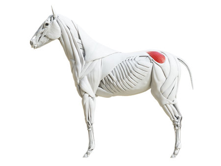 3d rendered medically accurate illustration of the equine muscle anatomy - gluteus mediusの写真素材