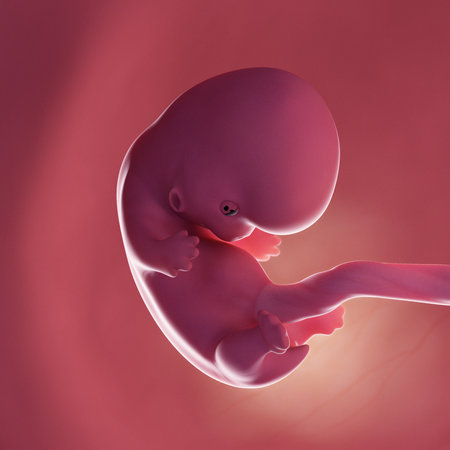 3d rendered medically accurate illustration of a human fetus - week 8の写真素材