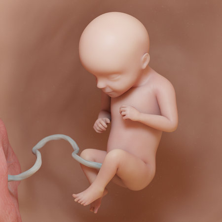 3d rendered medically accurate illustration of a human fetus - week 29の写真素材