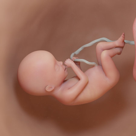 3d rendered medically accurate illustration of a human fetus - week 20の写真素材