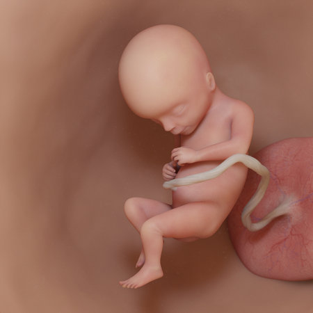 3d rendered medically accurate illustration of a human fetus - week 17の写真素材