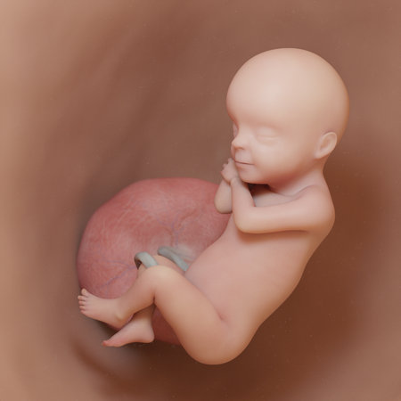 3d rendered medically accurate illustration of a human fetus - week 30の写真素材