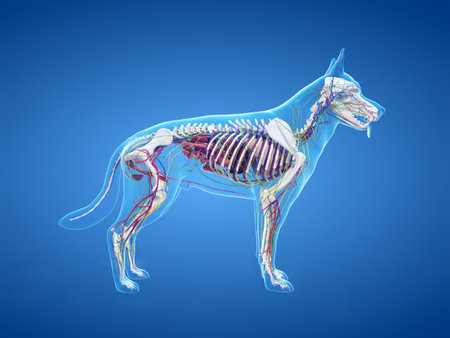 3d rendered anatomy illustration of the canine anatomyの写真素材