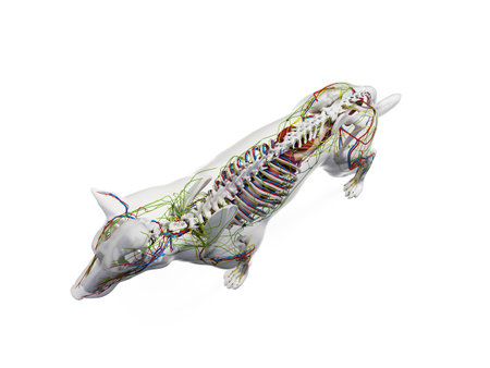3d rendered anatomy illustration of the canine anatomyの写真素材