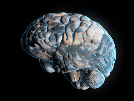 3d rendered abstract illustration of a brain planet