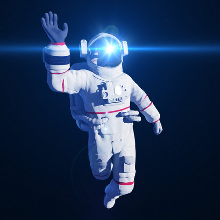 3d rendered illustration of an astronaut in spaceの写真素材