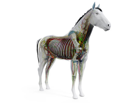 3d rendered anatomy of the equine anatomyの写真素材