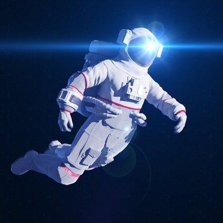 3d rendered illustration of an astronaut in spaceの写真素材