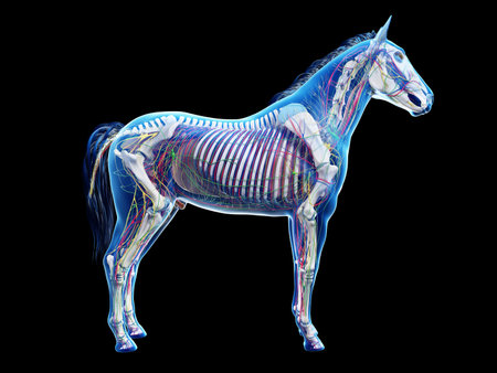 3d rendered anatomy of the equine anatomyの写真素材