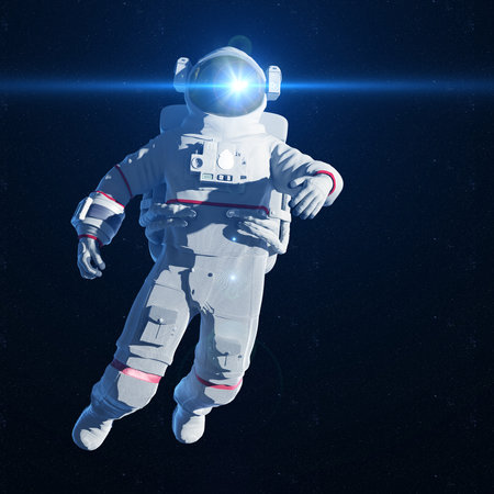 3d rendered illustration of an astronaut in spaceの写真素材