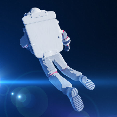 3d rendered illustration of an astronaut in spaceの写真素材
