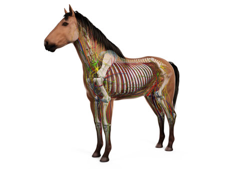 3d rendered anatomy of the equine anatomyの写真素材