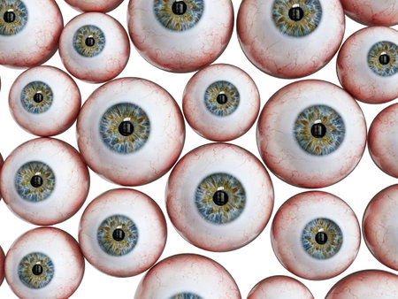 3d rendered illustration of a group of eyeballsの写真素材