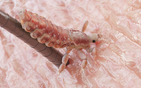 3d rendered medically accurate illustration of a head louseの写真素材