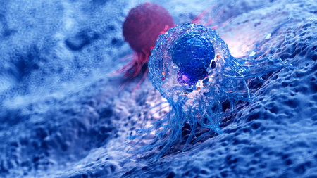 3d rendered illustration of the anatomy of a cancer cell