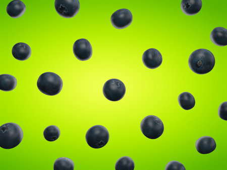 3d rendered food illustration of blue berriesの写真素材