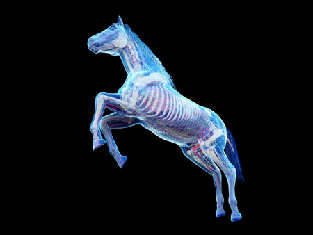 3d rendered medically accurate illustration of the equine anatomyの写真素材