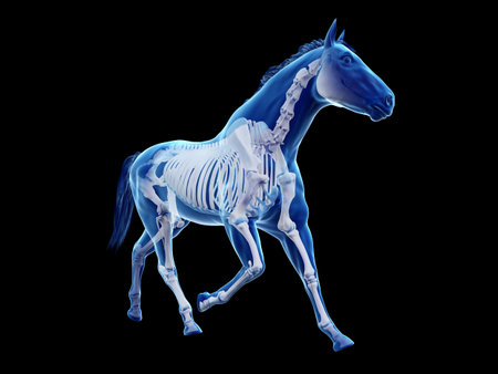 3d rendered medically accurate illustration of the equine anatomy - the skeletonの写真素材