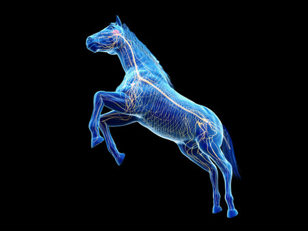 3d rendered medically accurate illustration of the equine anatomy - the nervous systemの写真素材