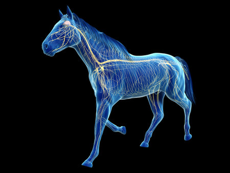 3d rendered medically accurate illustration of the equine anatomy - the nervous systemの写真素材