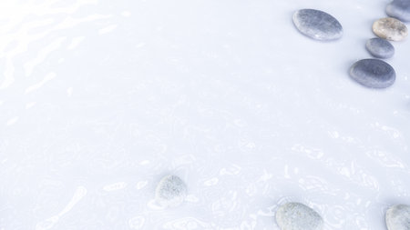 3d rendered spa illustration - floating stonesの写真素材