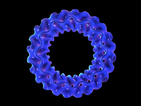 3d rendered abstract synthwave style illustration of a gyroid