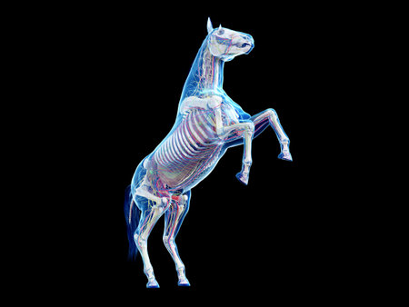 3d rendered medically accurate illustration of the equine anatomyの写真素材